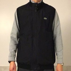 LACOSTE MEN’S BLACK ZIPPERED SPORT GOLF VEST size 56/7